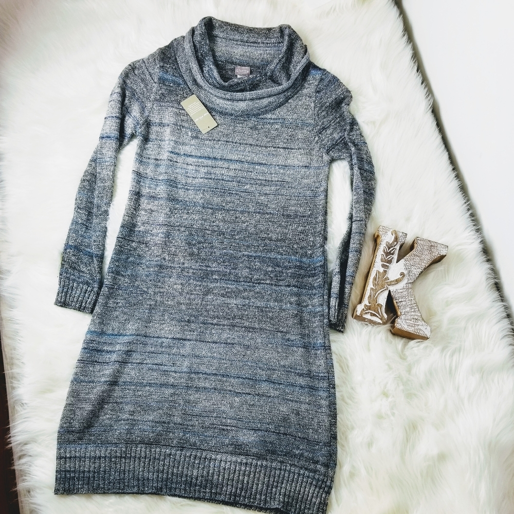 CHICO'S Long sleeves Pullover Sweater Dress S/M H6